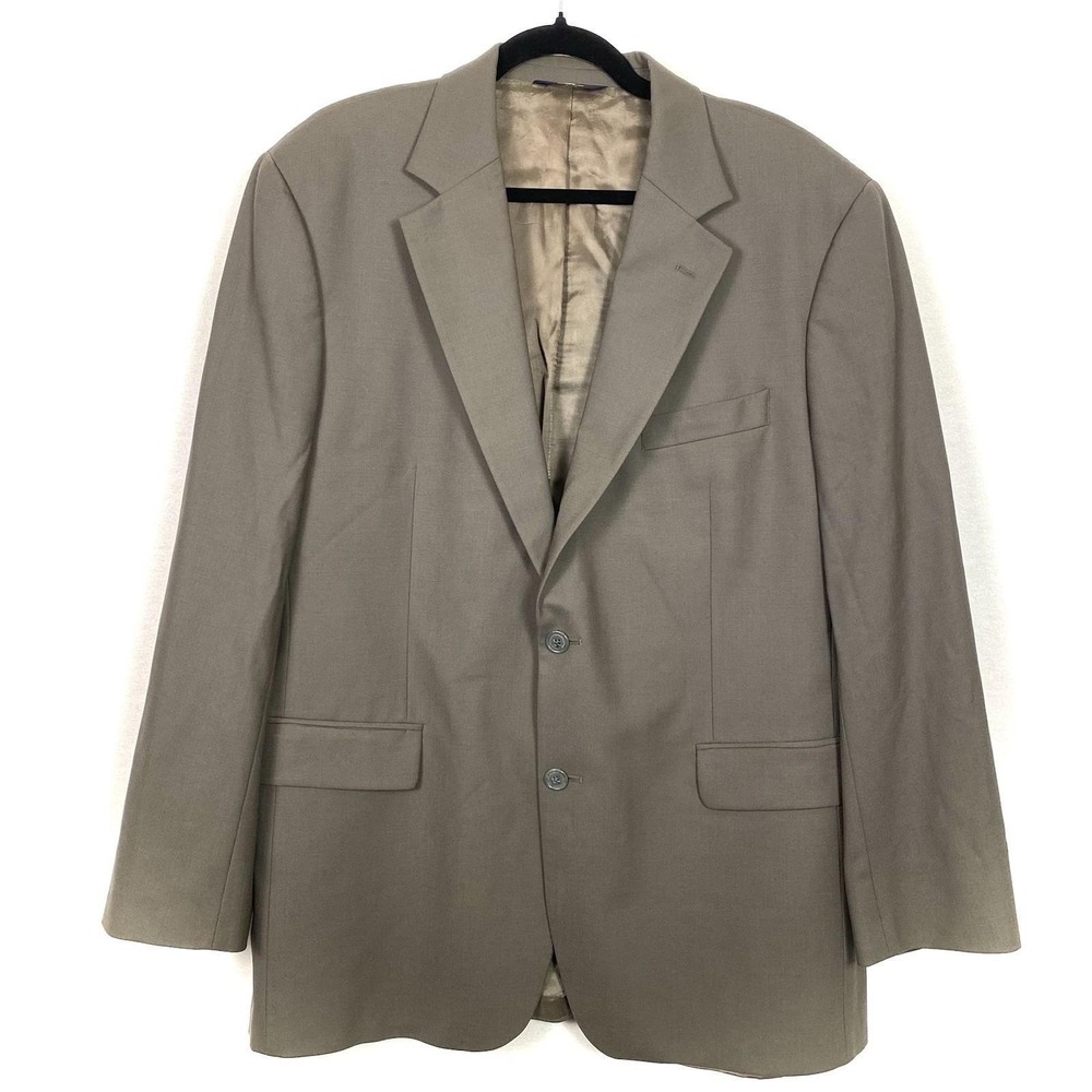 Brooks Brothers 43R Blazer 346 Solid Gray 2 Button Sport Coat Jacket Wool Career